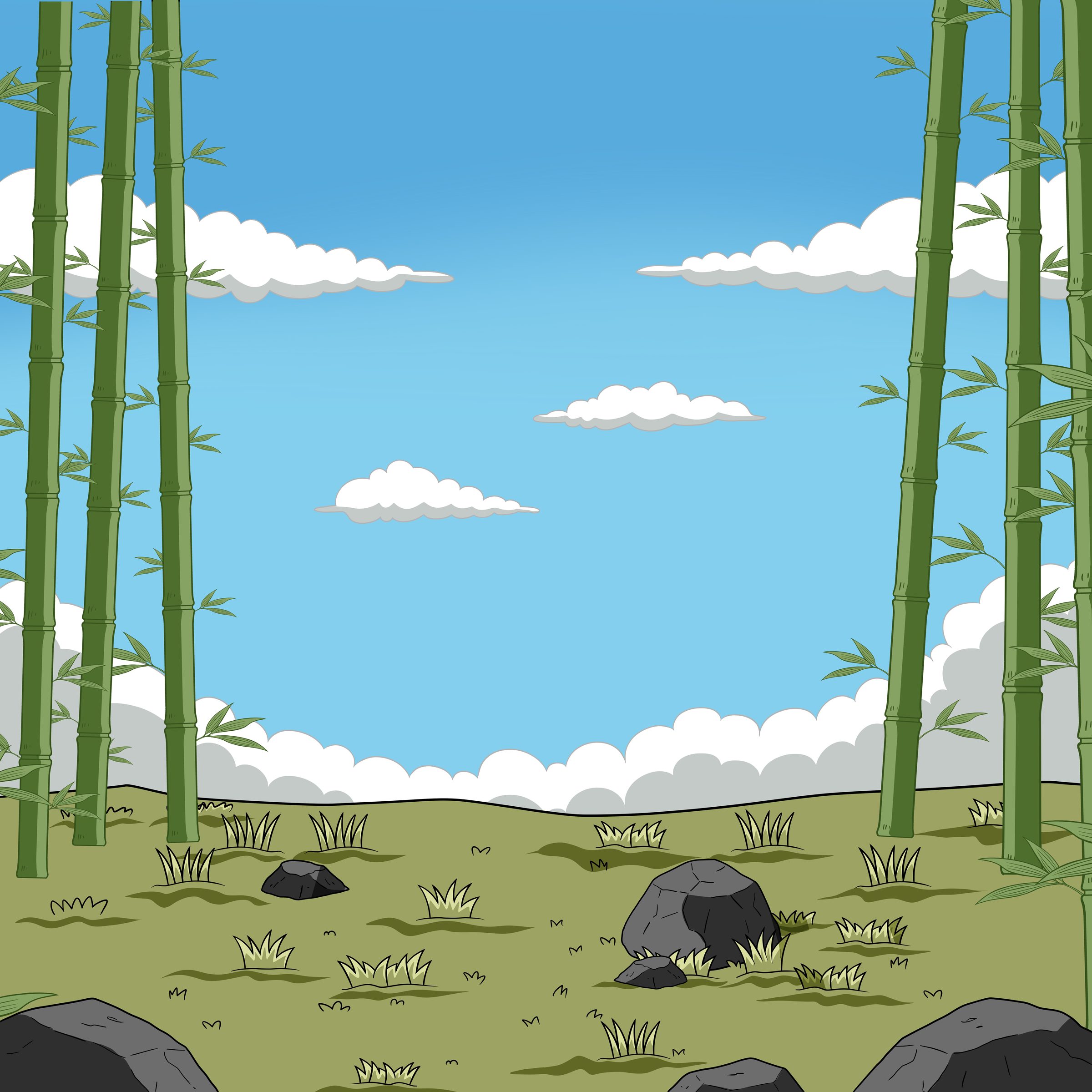 Shining Valley: bamboo forest, mountains and sky